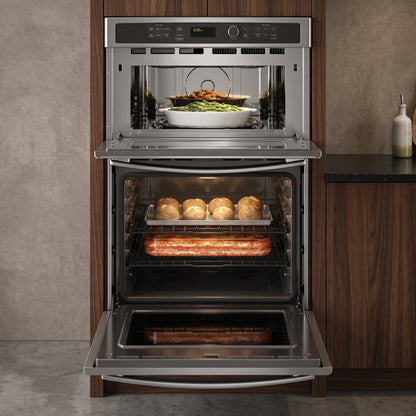 27-Inch Self-Cleaning Electric Wall Oven with Built-In Microwave